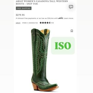 Ariat Tall Western Over-the-Knee Boots in Green with Tan Heel